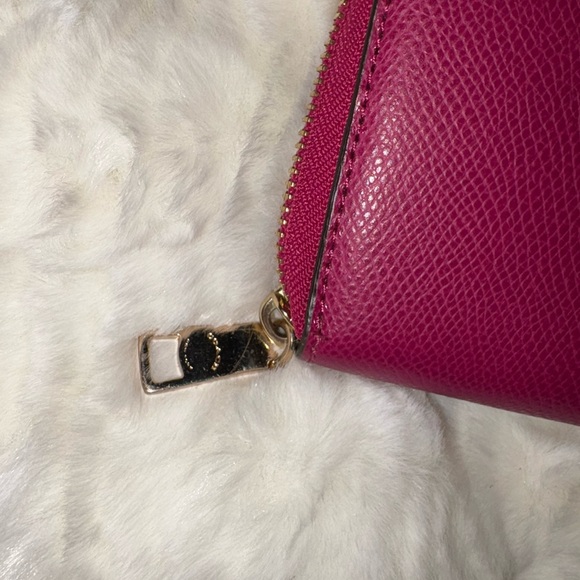 Coach Fuchsia Leather Zip Wallet - Picture 4 of 4